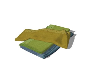 现代毛巾浴巾免费su模型，浴巾草图大师模型下载