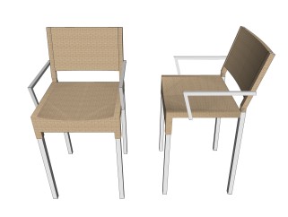 现代实木吧椅草图大师模型，固定吧椅sketchup模型下载