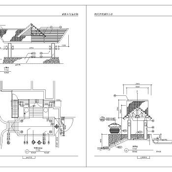 景观亭cad施工详图免费下载