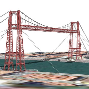 悬索桥设计草图大师模型下载，sketchup悬索桥su模型分享