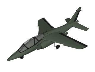 德法Alpha-Jet阿尔法教练机草图大师模型，教练机SU模型下载