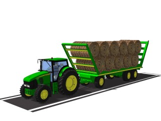 现代农业机械设备su模型，农用机械skp模型下载