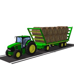 现代农业机械设备su模型，农用机械skp模型下载