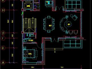 美式别墅样板间CAD施工图实景图，CAD建筑图纸免费下载