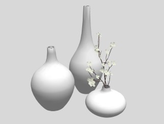  现代花瓶摆件草图大师模型，花瓶摆件sketchup模型下载