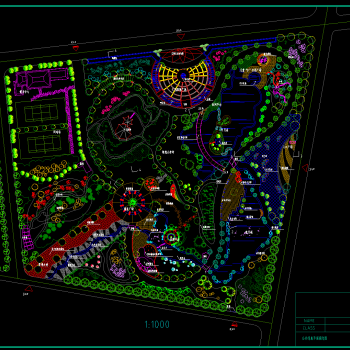 公共绿地绿化CAD平面设计图纸，绿地绿化CAD施工图纸下载