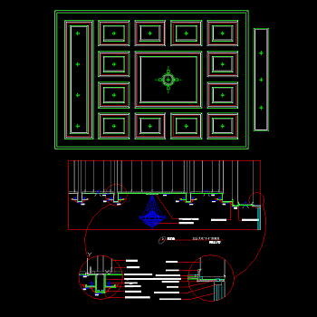 原创精心整理全套天花板布置图CAD模块，全套天花板CAD图纸下载