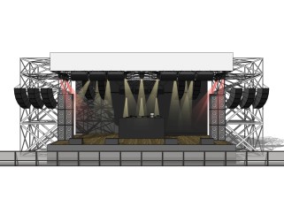桁架式灯光音响展示舞台草图大师模型，桁架式灯光音响展示舞台sketchup模型免费下载