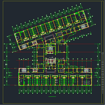 保定市第一中心医院CAD施工图，办公空间CAD施工图纸下载