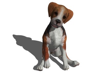 现代宠物狗动物草图大师模型，动物sketchup模型下载