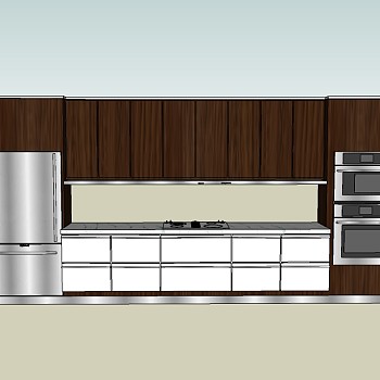 厨房柜草图大师模型，橱柜sketchup模型下载