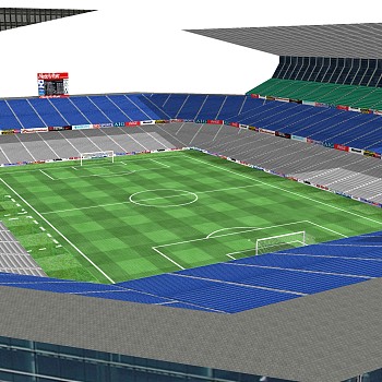 现代足球场草图大师模型，足球场sketchup模型免费下载