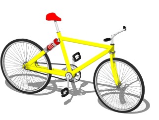现代自行车su模型，自行车草图大师模型下载