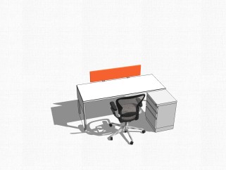 现代简约办公桌su模型，办公桌草图大师模型下载