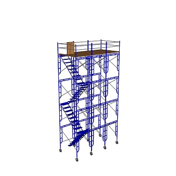 现代钢管脚手架草图大师模型，脚手架skp文件下载