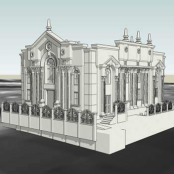 欧式教堂草图大师模型，教堂su模型下载