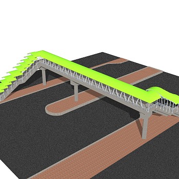 现代人行天桥草图大师模型，人行天桥sketchup模型免费下载