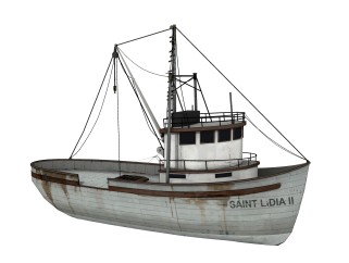现代大型渔船skp模型，货船sketchup模型下载