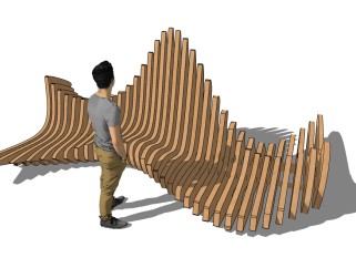 异形坐凳sketchup模型分享，异形坐椅su模型skp文件下载