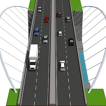 铁拉大桥草图大师模型下载，sketchup大桥su模型分享