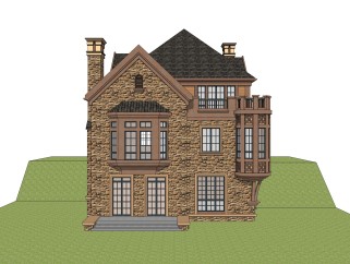 欧式别墅sketchup模型，别墅su模型下载