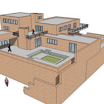 路德维希·密斯·凡·德·罗 别墅居住草图大师模型下载