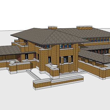 弗兰克·劳埃德·赖特马丁住宅草图大师模型下载