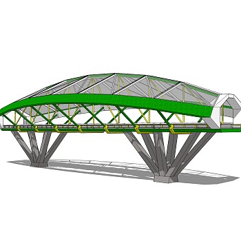 现代桥梁草图大师模型下载，sketchup桥梁su模型分享