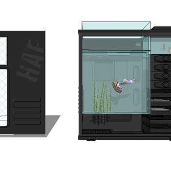 现代水族箱skp文件下载，水族箱SU模型