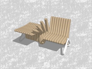 现代创意小座凳子su模型，凳子草图大师模型下载