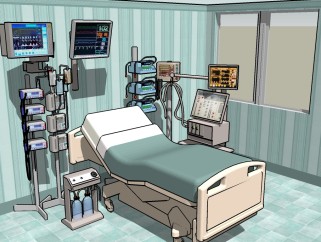 现代医疗器材组合草图大师模型，医疗器材sketchup模型