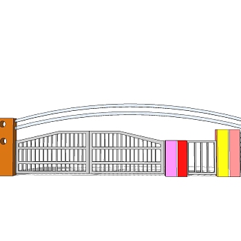 现代幼儿园入口大门草图大师模型，幼儿园入口大门sketchup模型下载