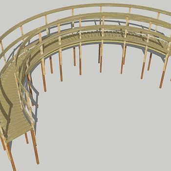 现代景观廊架草图大师模型，景观廊架sketchup模型下载