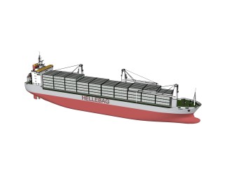 现代大型货轮su模型，货船skb文件下载