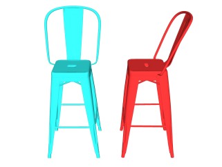 现代固定吧椅sketchup模型，塑料吧椅草图大师模型下载