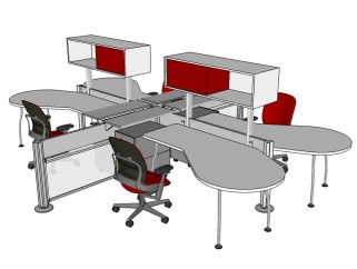 代办公桌su模型，办公桌草图大师模型下载