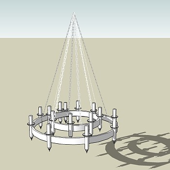  欧式客厅吊灯草图大师模型，客厅吊灯sketchup模型下载