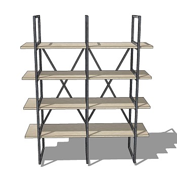  现代置物架草图大师模型，置物架sketchup模型下载