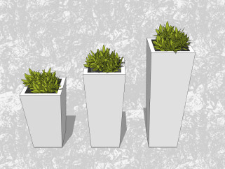 罗勒盆栽草图大师模型下载，家居植物盆景sketchup模型