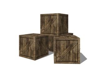 现代木箱草图大师模型，木箱sketchup模型免费下载