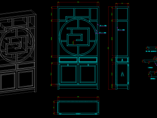 原创整理博古架素材CAD图库，博古架设计图纸下载