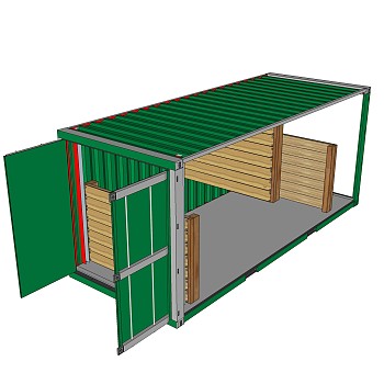 现代集装箱改造房su模型，改造房草图大师模型下载