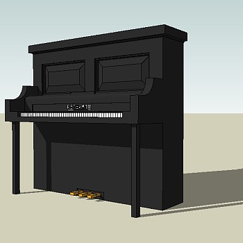 现代钢琴草图大师模型，钢琴sketchup模型下载