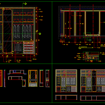 全套衣柜定制CAD图库，衣柜CAD图纸下载