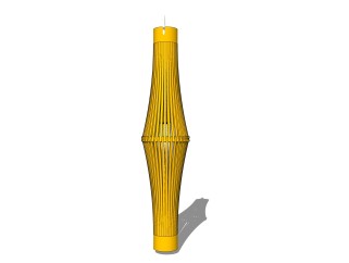 现代竹制灯具su模型，竹制品草图大师模型下载