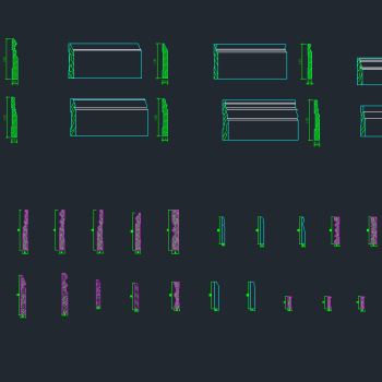 原创最全踢脚线素材大全cad图纸设计，线条设计施工图纸下载