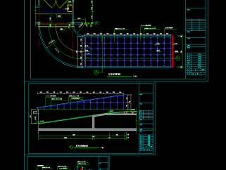地下停车库出入口钢结构雨棚施工图，雨棚CAD工程图纸下载