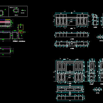 前台柜吧台柜立剖结构CAD节点图，前台吧台立剖结构CAD施工图下载
