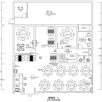 味庄家菜馆施工图cad图纸下载