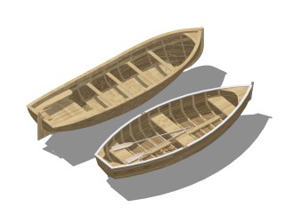 现代木船木舟草图大师模型，木船木舟sketchup模型免费下载